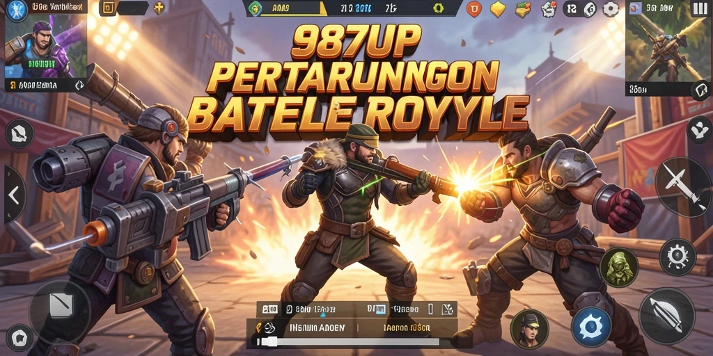 Tampilan gameplay mengesankan dari 987UP dalam pertarungan Battle Royale.