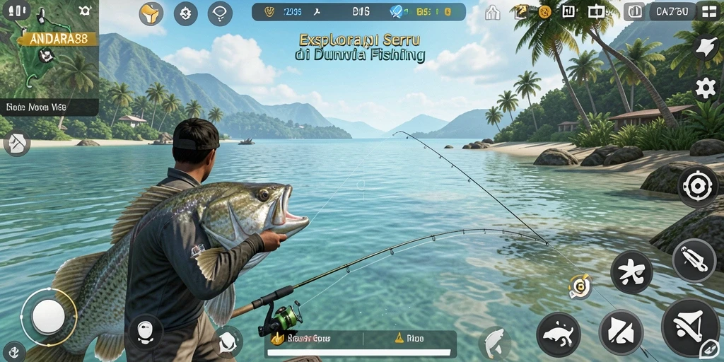 Gameplay seru di ANDARA88 saat memancing ikan besar.