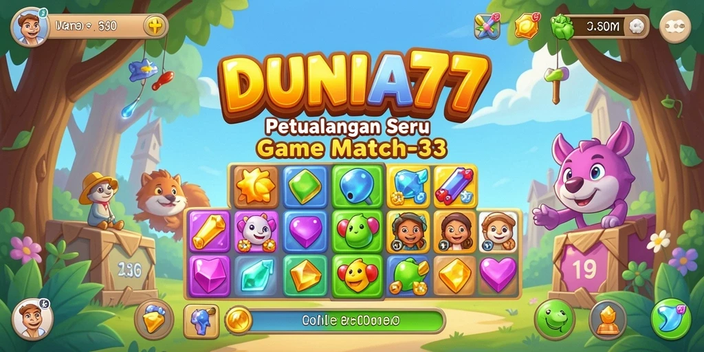 Tampilan gameplay DUNIA77 yang menarik dan penuh warna.