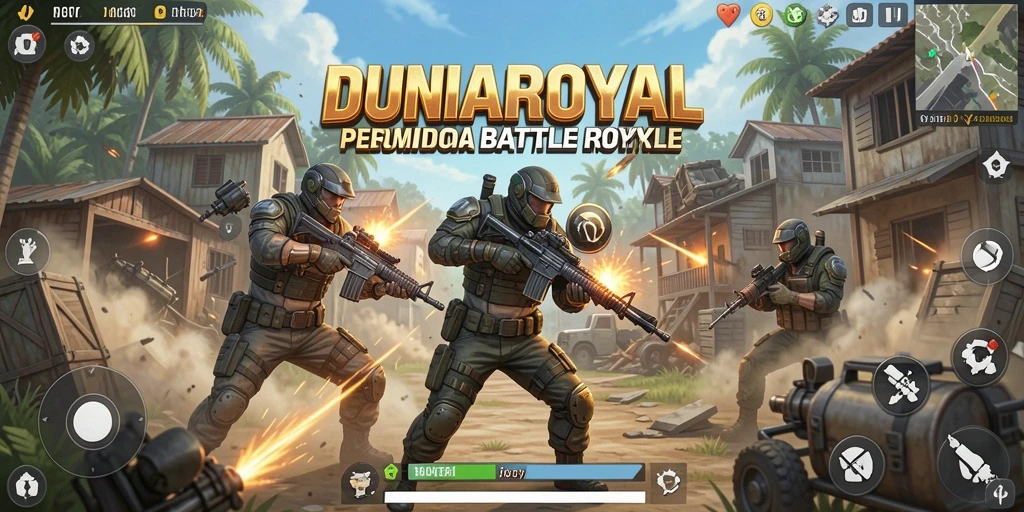 Tampilan gameplay DUNIAROYAL dengan aksi seru dan grafis menakjubkan.