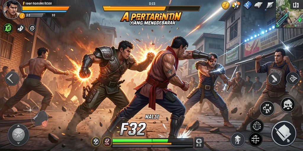 Tampilan gameplay F32 dengan aksi seru dan dinamis.