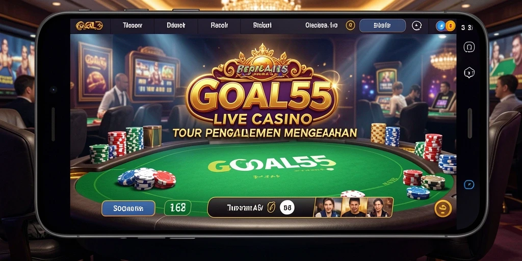 Tampilan gameplay GOAL55 dengan suasana Live Casino yang menarik.