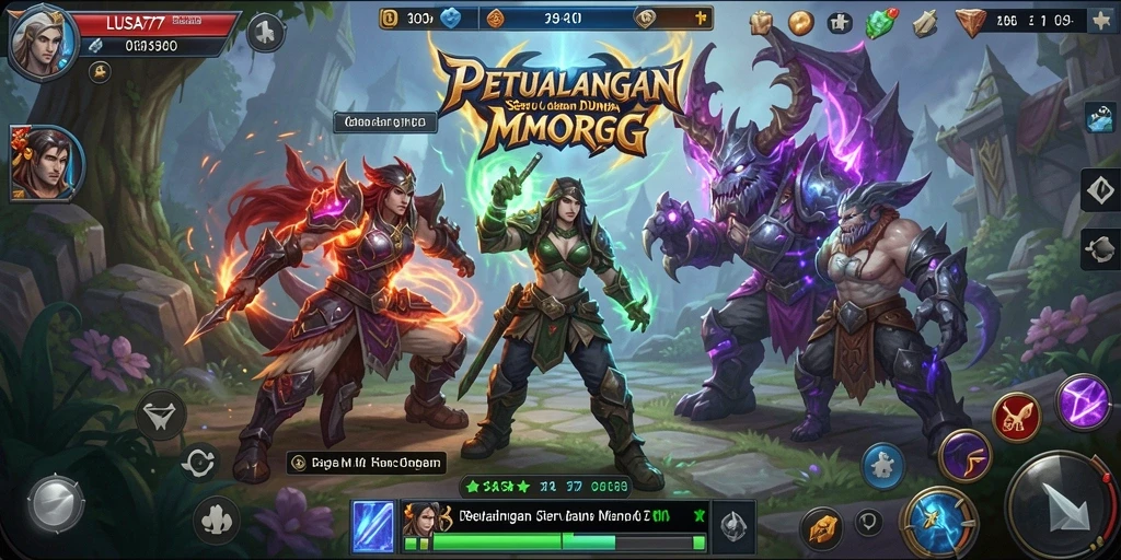 Gameplay mendebarkan LUSA777 dalam dunia MMORPG yang luas.