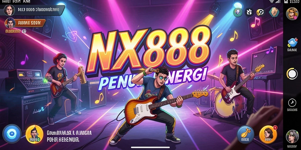 Screenshot gameplay NX888 menunjukkan aksi permainan musik yang seru.