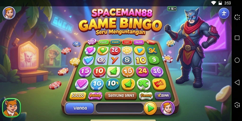 Tampilan seru gameplay Bingo di SPACEMAN88.
