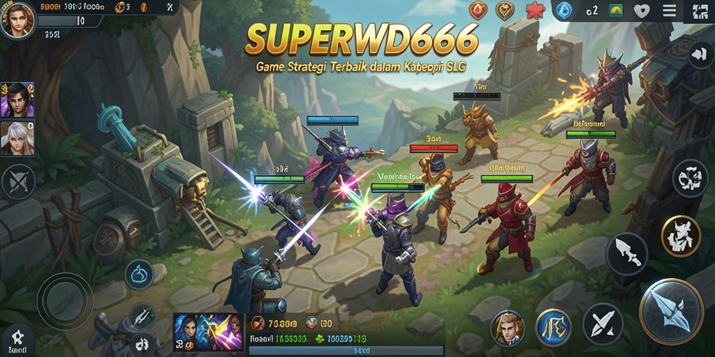 Tangkapan layar <strong>SUPERWD666</strong> yang menunjukkan aksi pertempuran seru dalam gameplay.